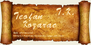 Teofan Kozarac vizit kartica